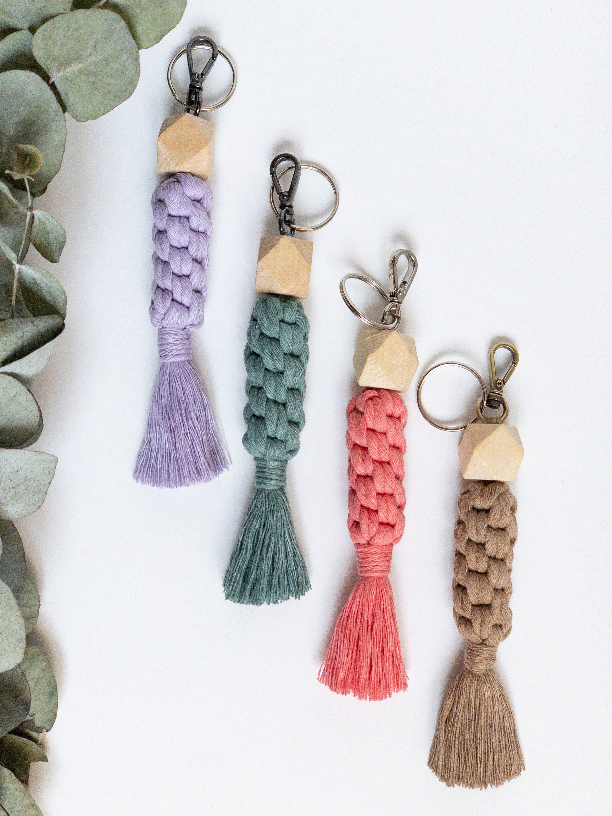 Boho Macrame Keychains, Macrame Accessories | Key Fob | Handmade Keychain