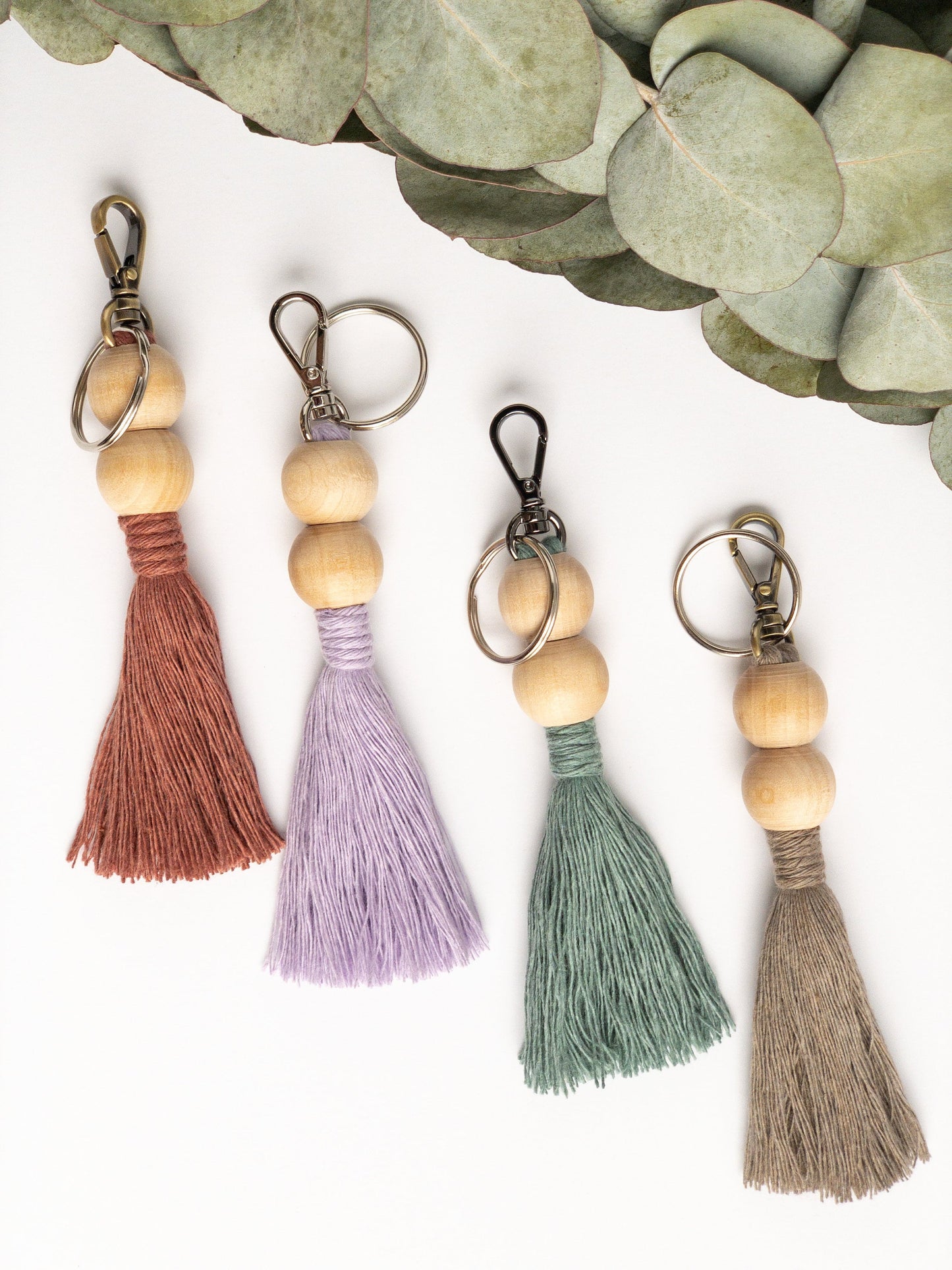 Boho Macrame Tassel Keychain - The perfect accessory for your keys, key fob or purse. Makes a great gift.