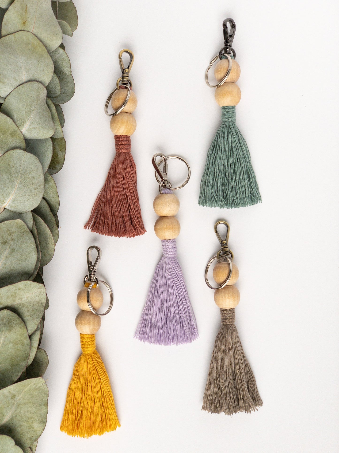 Boho Macrame Tassel Keychain - The perfect accessory for your keys, key fob or purse. Makes a great gift.