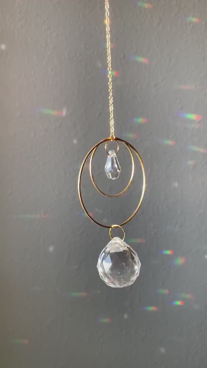 Suncatcher, Rainbow Maker, Dopamine Decor, Crystal Prism Sun Catcher, Light Catcher, Feng Shui Decor, Hanging Crystal Suncatcher