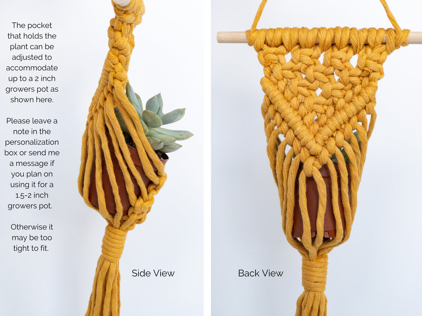 Macrame Air Plant Holder, Succulent Planter, Wall Planter, Air Plant Hanger, Wall Plant Holder, Small Plant Hanger,