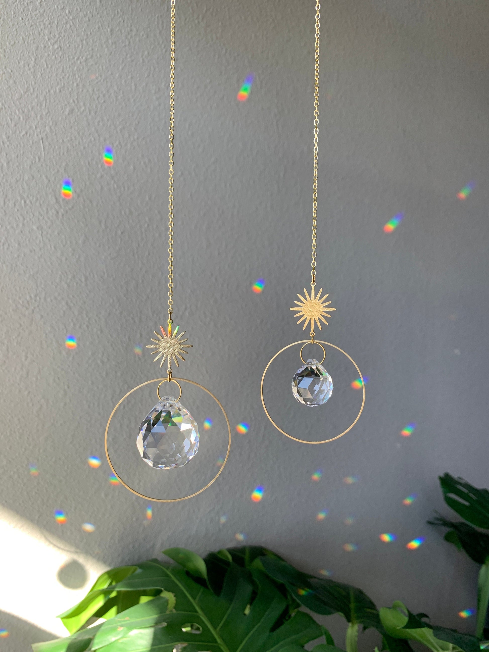 Sunburst Suncatcher, Rainbow Maker, Dopamine Decor, Crystal Prism Sun Catcher, Light Catcher, Hanging Crystal Suncatcher, Sympathy Gift