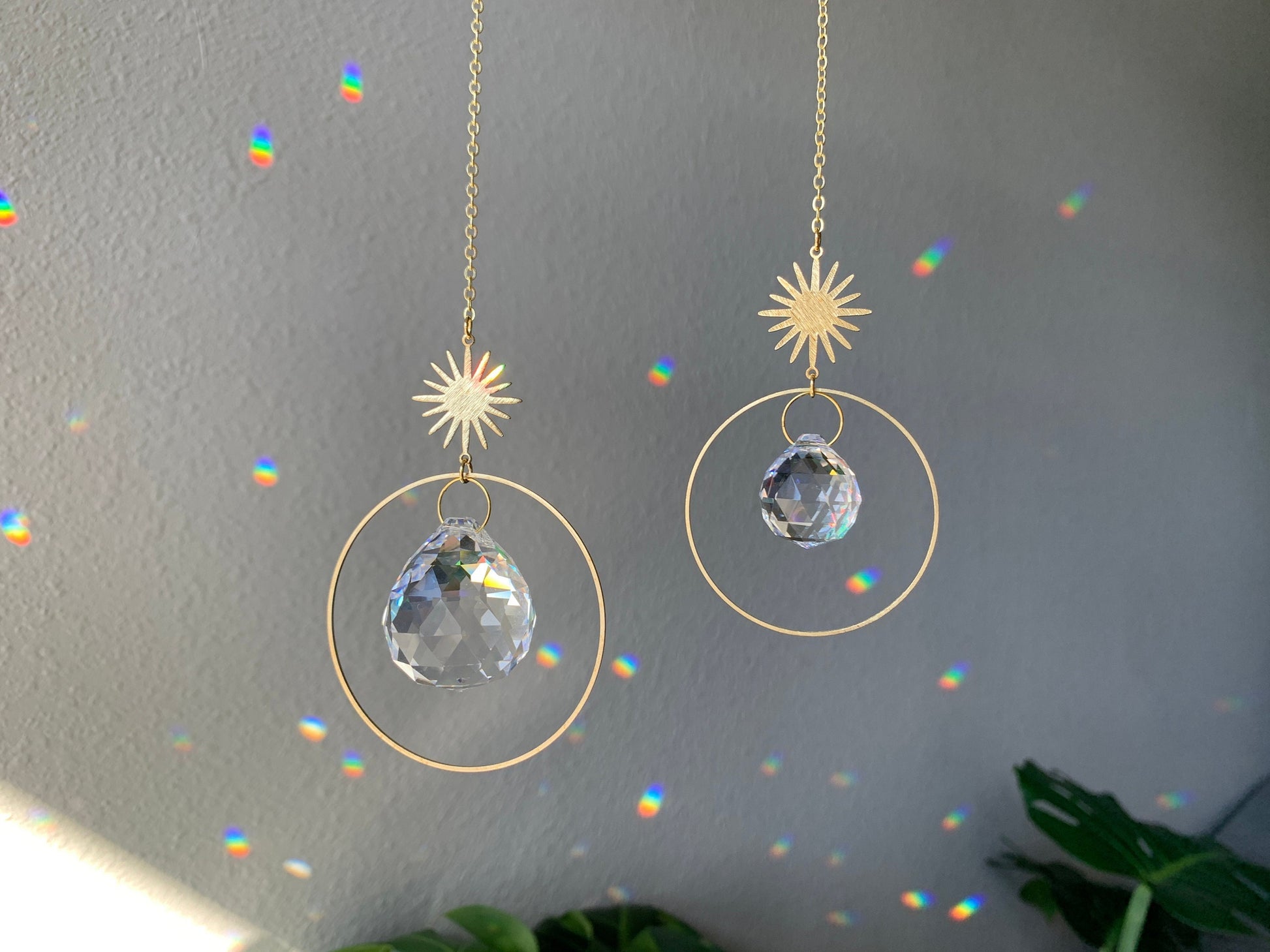 Sunburst Suncatcher, Rainbow Maker, Dopamine Decor, Crystal Prism Sun Catcher, Light Catcher, Hanging Crystal Suncatcher, Sympathy Gift