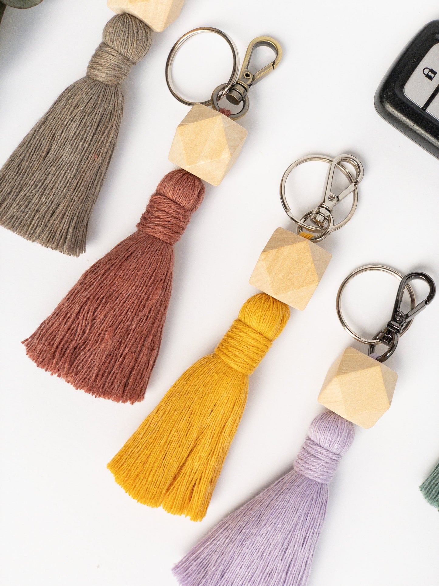 Tassel Keychain, Boho Keychain, Beaded Keychain, Preppy Keychain,