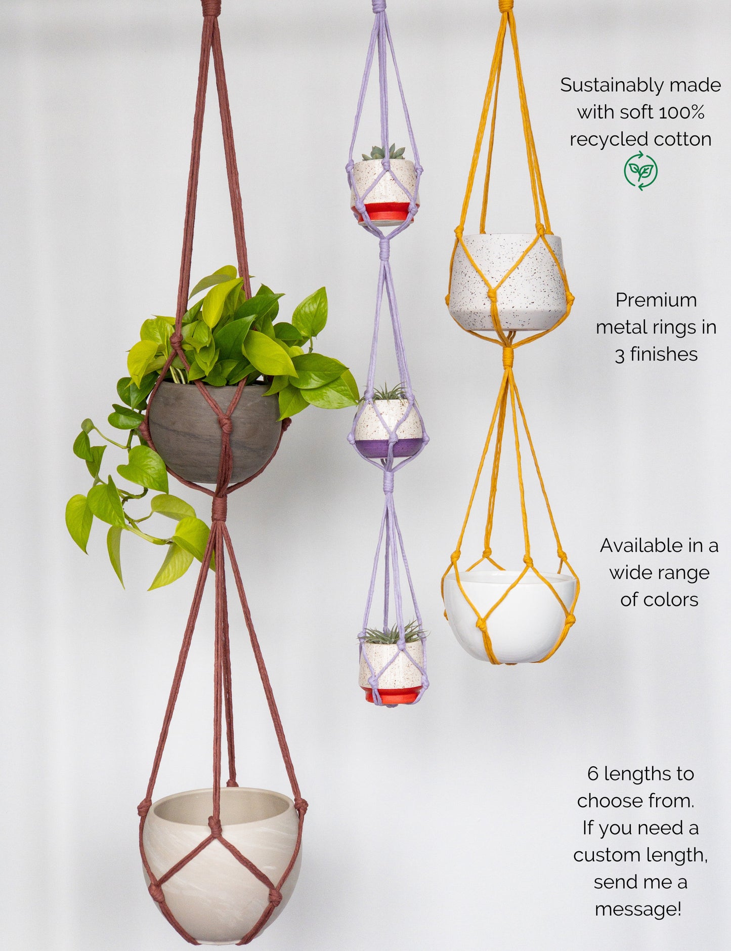 Double Plant Hanger, Triple Plant Hanger, Hanging Planter, Macrame Plant Hanger, Hanging Plant Holder, Plant Hanger